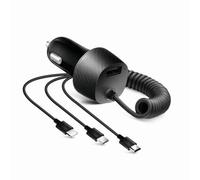 Chargeur Voiture 4 en 1 USB pour Doro Leva .. Câble Intégré Voyage