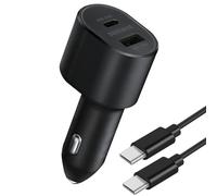 Chargeur Voiture 60W Original Samsung Sortie USB-C / USB Câble USB-C 1m Noir