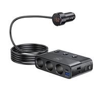 Chargeur Voiture 7-en-1 avec 3 Prises Allume-Cigare 10A PD 120W 3mk Noir