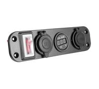 Chargeur Voiture à Prises Allume-Cigare Double USB | Panneau Trois Trous, Sortie 4200 Ma, Matériau Pp Rouge, pour Voiture, Détection Automatique