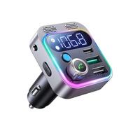 Chargeur Voiture Adaptateur Voiture 48 W Bluetooth 5.2 Transmetteur FM Voiture PD&QC3.0 Chargeur Adaptateur Bluetooth Double Micro Son Basse Profonde Mains Libres Chargeur Voiture USB(Black)