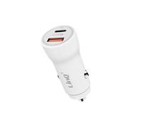 Chargeur Voiture Allume-Cigare 36W USB C et USB Recharge Rapide LinQ Blanc