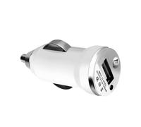 Chargeur Voiture Allume-Cigare Compact Finition Métallisée Blanc