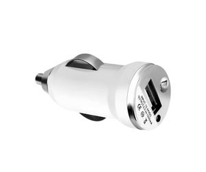 Chargeur Voiture Allume-Cigare Compact Finition Métallisée Blanc