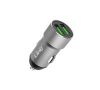 LinQ Chargeur voiture allume-cigare double sortie USB 12W Argent