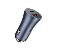 Chargeur Voiture Allume Cigare Quick Charge 40W ports USB et USB-C avec Câble 1m Noir