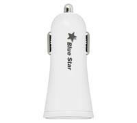 Chargeur Voiture Allume Cigare USB 2A Charge Rapide LED Lumineux Blue Star Blanc