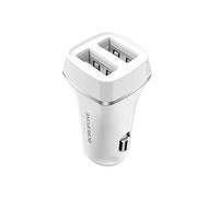 Chargeur Voiture avec 2 Ports USB-A Léger et Compact Blanc
