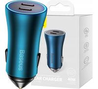 Chargeur voiture Baseus Golden Contactor Pro, 2X Usb-C, 40W (Bleu)