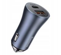 Chargeur de voiture rapide Golden Contactor Pro 40W USB-C + USB Gris
