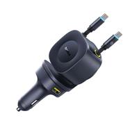 Chargeur Voiture Baseus PrimeTrip VR2 Max avec Câble Rétractable 3 x USB-C + 1 x USB-A 60 W - Cosmic Black