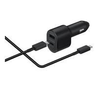 Chargeur voiture double - SAMSUNG - Samsung - Ultra-rapide 45W - Câble USB-C/USB-C 1 5m - Noir