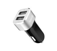 Chargeur Voiture Double USB 2.4A 24W Charge Rapide et Securisé Noir / Argent