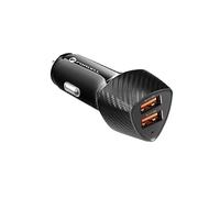 Chargeur Voiture Double USB 36W Quick Charge 3.0 Elégant Forcell Noir Carbone