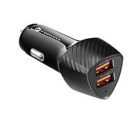 Chargeur Voiture Double USB 36W Quick Charge 3.0 Elégant Forcell Noir Carbone