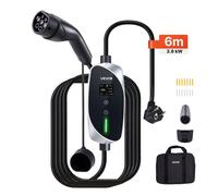 Chargeur Voiture Électrique 3 6 kW Borne Recharge Véhicule Électrique Mobile 16 A avec Câble Recharge Type 2 6 m Écran LCD