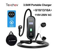 Chargeur Voiture Électrique Portable TESCHEV - Câble Type 2 IEC 62196-2 220-230V 16A Prise Schuko Wallbox Mob