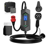 Chargeur Voiture Electrique Triphasé 11kW 5m, 6-16A, Portable Type 2 EV Chargeur Station de Charge Mobile/Wallbox,Numérique LCD Compatible avec Model 3/Y, EX30, 208EV et PHEVs