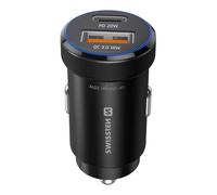 Chargeur Voiture Fast Charging 20W USB-C Power Delivery et USB 3.0 Swissten Noir