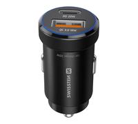 Chargeur Voiture Fast Charging 20W USB-C Power Delivery et USB 3.0 Swissten Noir