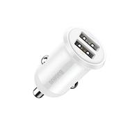 chargeur voiture grain pro 2x usb 4.8 a blanc (ccallp-02)