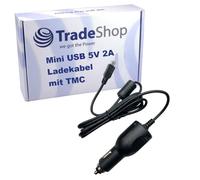 Chargeur Voiture Premium Mini-USB 12V/24V avec antenne TMC Compatible avec Garmin Nüvi, Compatible avec Navigon, Compatible avec Tomtom, Becker Récepteur système de Navigation Navi