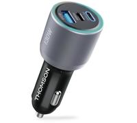 Thomson Chargeur voiture 12/24V 130W – 2 USB-C (PD100W+PD30W) + QC3.0 GaN