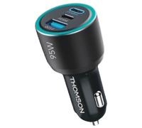 Chargeur voiture THOMSON - 12V/24V 95W - 2x-USB-C: PD 65W + PD 30W+ USB-A QC 3.0 18W