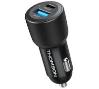 Chargeur voiture THOMSON-12/24V-60W -USB-C: PD 30W+ USB-A QC 3.0 30W avec protections surtensions, surintensités, courts-circuits.