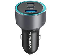 Chargeur voiture - THOMSON - 60 W - Technologie nouvelle génération totale - 2 USB-C - PD 30 W + USB-A - QC 3.0 - 18 W