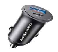 Chargeur voiture THOMSON Ultra-compact - 12V/24 V USB-C PD 20 W + QC 3.0 18 W - Puissance totale : 30 W