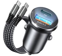Chargeur Voiture Type-C 30W+22.5W C-C Câble 1 M, Allume Cigare USB C Rapide, pour iPhone15 16, Samsung S24 S25 Huawei iPad
