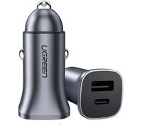 Chargeur voiture - UGREEN - 1 USB-C + 1 USB-A - 30W - Gris