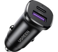 Chargeur voiture Ugreen Ec305 Usb-C + Usb, 30W (Noir)