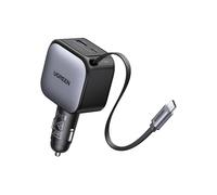 Chargeur voiture UGREEN UG-55909B 90W Câble USB-C rétractable 0,7m PD USB-A Noir