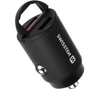 Chargeur Voiture Ultra-compact avec Sorties USB-C et USB 30W Nano Swissten Noir Noir G