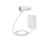 Chargeur Voiture USB-A 41W 2.4A avec Répartiteur sur Câble 1.8m Budi Blanc