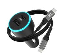 Chargeur Voiture USB-A / USB-C 65W avec Câble USB-C Charge Rapide Force Power Noir