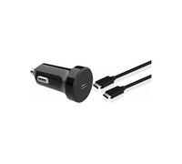 Chargeur voiture USB C 18W Power Delivery + Câble USB C/USB C Noir
