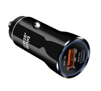 Chargeur Voiture USB-C 25W + USB 18W Charge Rapide Design Compact Blue Star Noir