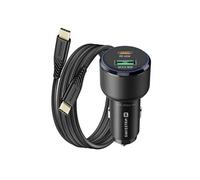 Chargeur Voiture USB-C 45W PD et USB 3.0 18W QC avec Câble USB-C Swissten Noir