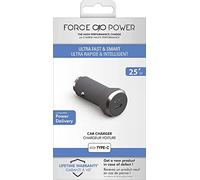 Chargeur voiture USB C PD 25W Power Delivery Garanti à vie Gris Force Power
