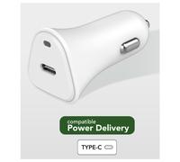 Chargeur voiture USB C PD 25W Power Delivery Souple Blanc Just Green