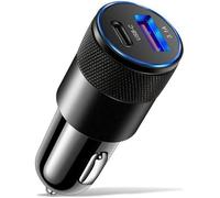 Chargeur Voiture USB Type C - ROHS - Double Ports - Universel - Noir