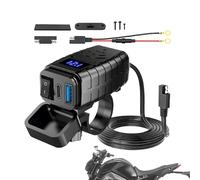 Chargeur voltmètre - Adaptateur de port, SAE Quick Connect | PD3.0 Qualcomm Kit de charge rapide étanche pour téléphone avec voltmètre ON/OFF, câble d'alimentation de batterie 12 V pour les voyages à