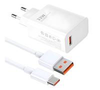 Chargeur Xiaomi 33W Charge Rapide, USB C Charger Adaptateur Secteur, Chargeur Rapide et Cable 2M 6A Mi Turbo pour Xiaomi Redmi Note 13/12/11 Pro/11s/10/12 13 Pro
