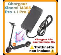 Chargeur Xiaomi M365 Pro 1 / Pro 2 /-/ 1S Essential - 42v2A POUR batterie 36V Trottinette électrique - Ninebot es1 es2 max G30 Aovo