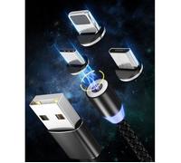 Chargeur - ZISONIX - 3 en 1 - Câble USB magnétique - Longueur 2m - Compatible Android/iOS