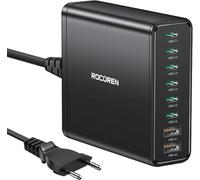 Chargeurmultiple Usb C 340w,Chargeur Prise Usb C Avec 8 Ports Gan Pd100w Avec Câble Ac De 1,5m Pourmacbook Pro,Iphone 16/15,Ipad,Galaxy A05s/A55,Steamdeck,Acer,Lenovo