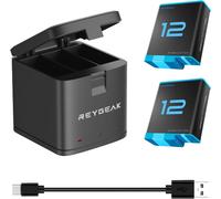 Chargeurs De Batterie Pour Gopro Hero 12 Black Hero 11/10/9, 2 Batteries De Rechange Avec Trois Emplacements Pour Chargeur Compatible Avec Gopro Hero 12/11/10/9 (Chargeur + 2 X Batteries)[Z584]